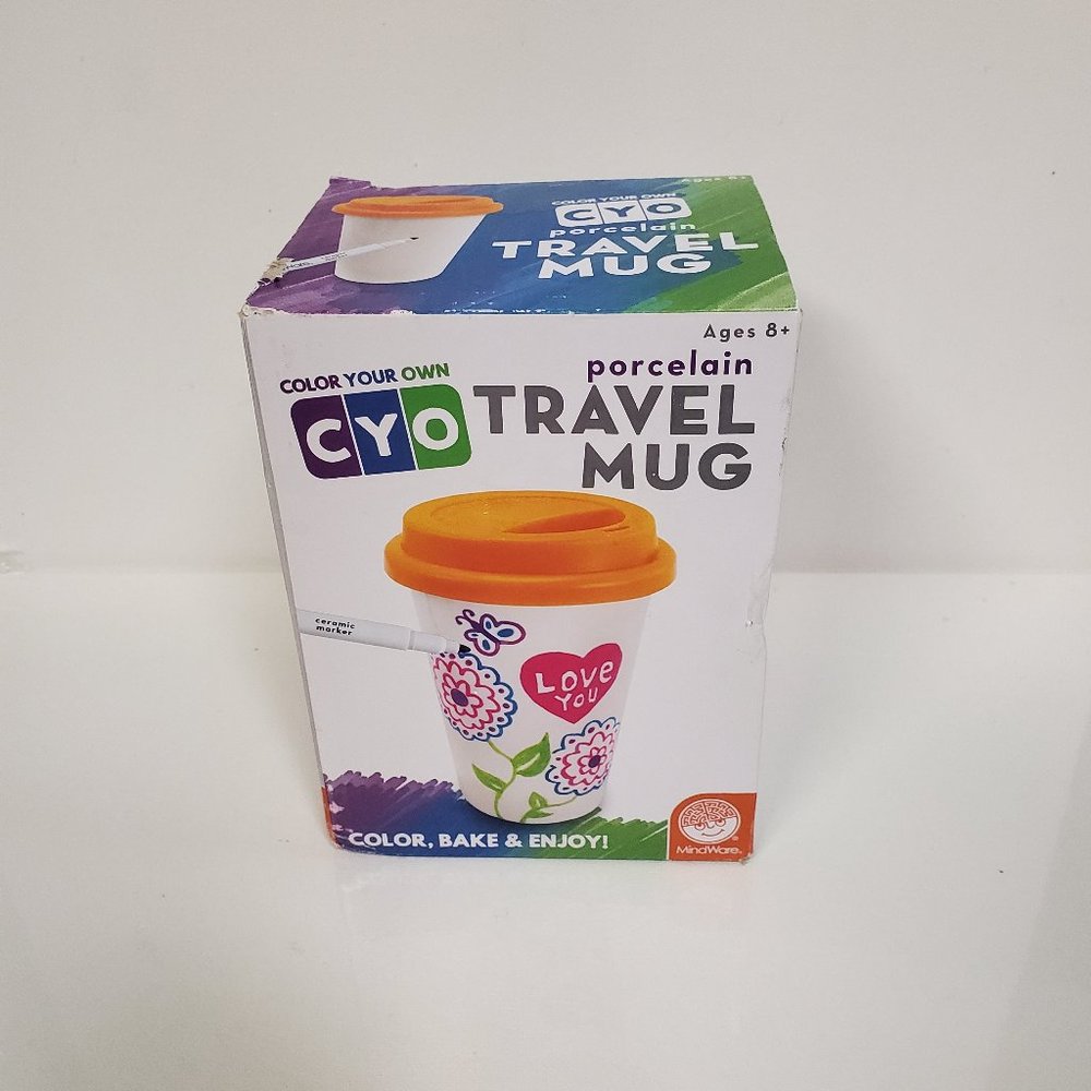 Mindware Color Your Own Porcelain Travel Mug Kit
